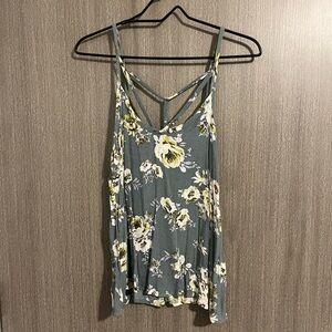 muted blue, green and white tank top!